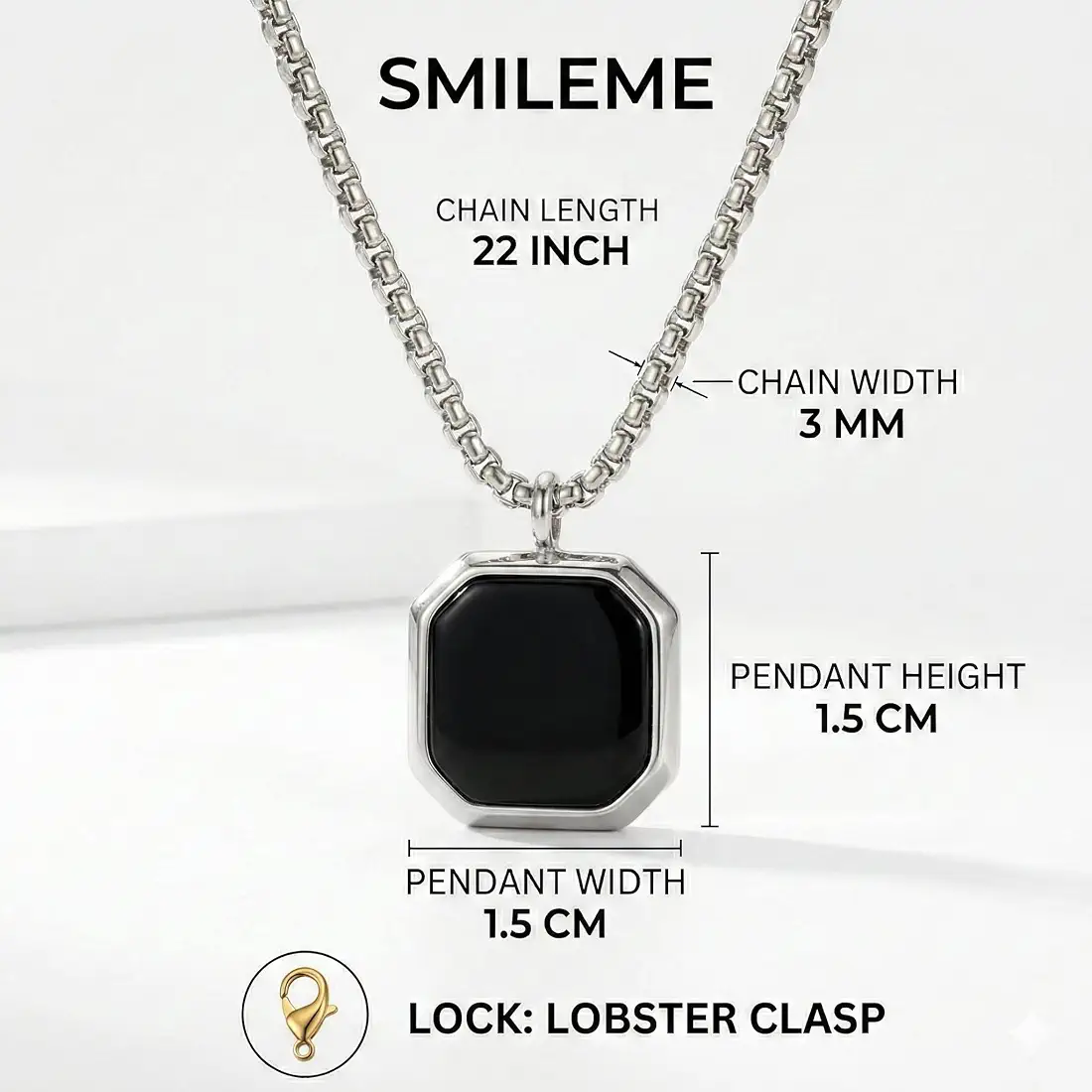 Black Octagon chainPendant