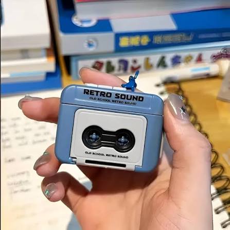 Mini Retro Radio Voice Recorder Keychain